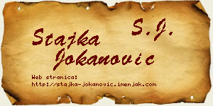 Stajka Jokanović vizit kartica